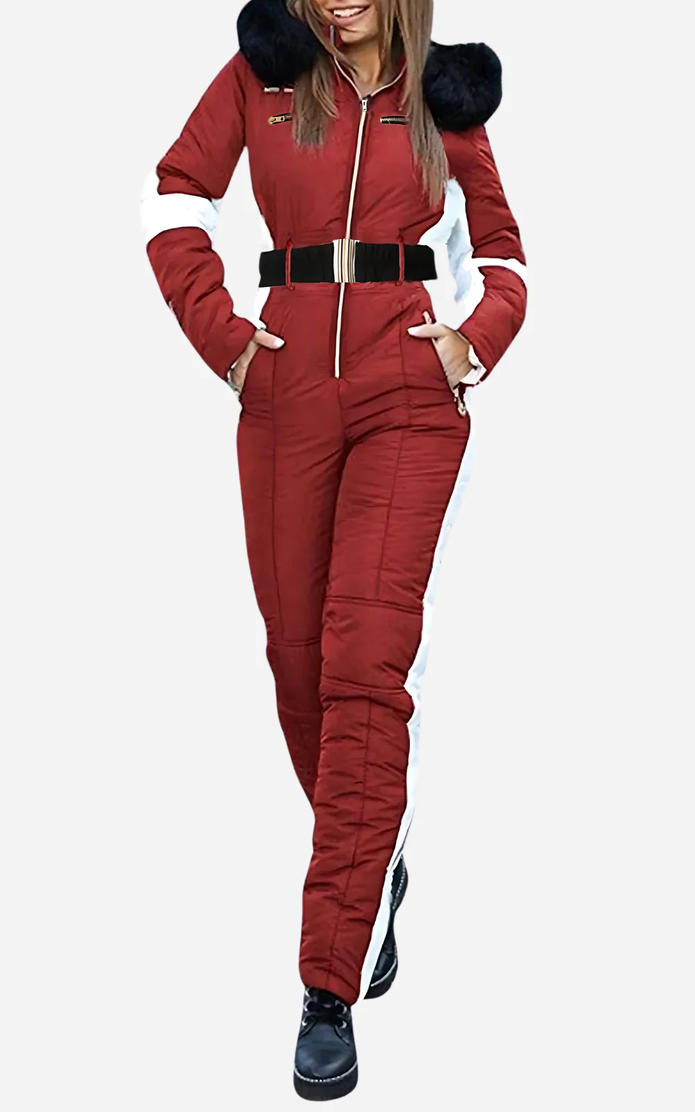 Heidi-Mode | Ski Overall 1 Stück mit Gürtel Damen Eleganz und Wärme - Image 4