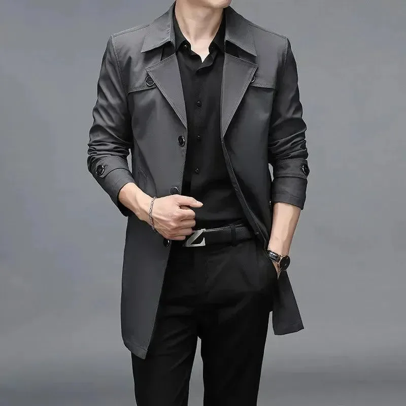 Heidi-Mode | Slim Fit Einreiher Herren Trenchcoat - Image 3