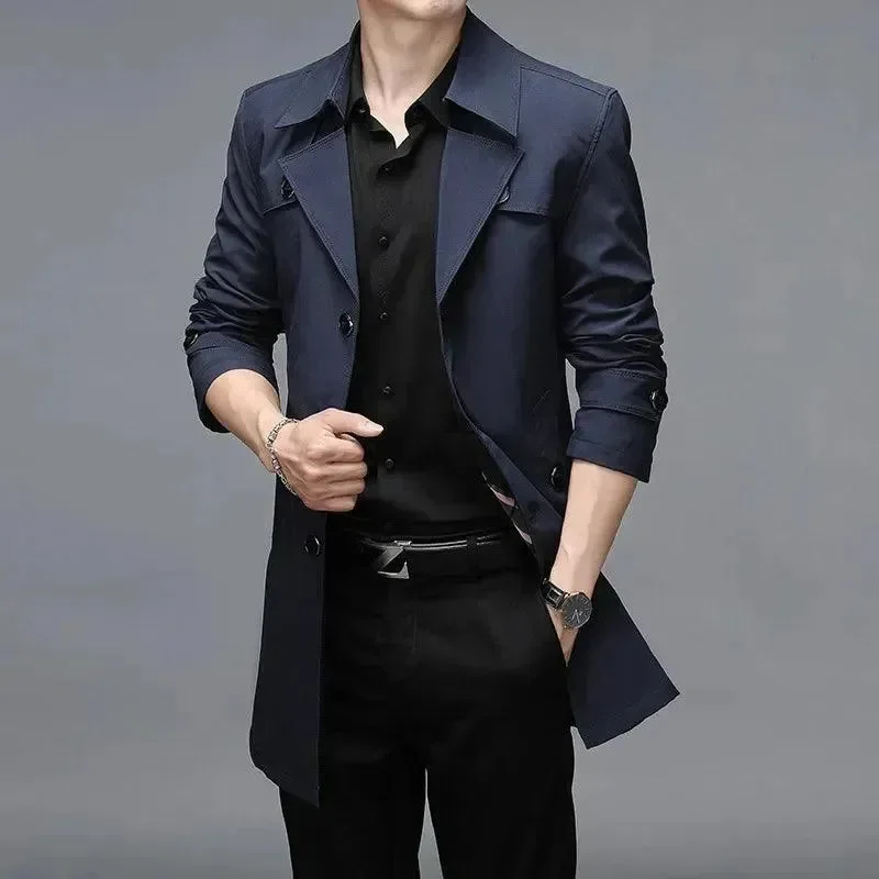 Heidi-Mode | Slim Fit Einreiher Herren Trenchcoat - Image 7