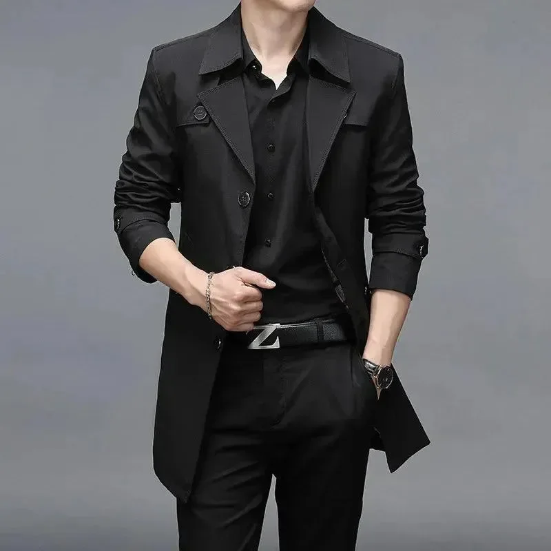 Heidi-Mode | Slim Fit Einreiher Herren Trenchcoat - Image 9
