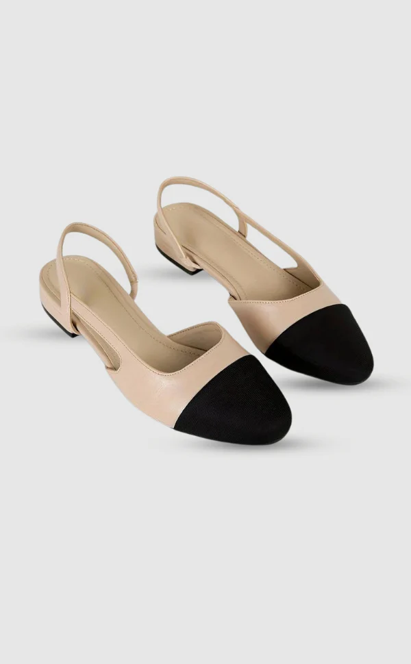 Heidi-Mode | Slingback Ballerinas In Beige & Schwarz Klassischer Chic - Image 10