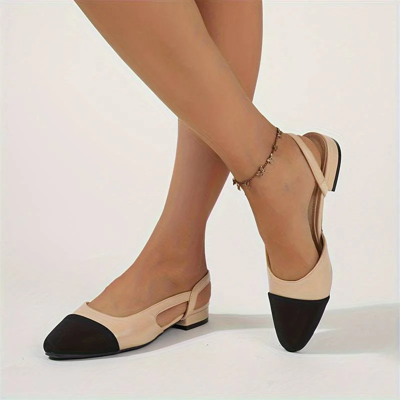 Heidi-Mode | Slingback Ballerinas In Beige & Schwarz Klassischer Chic - Image 3