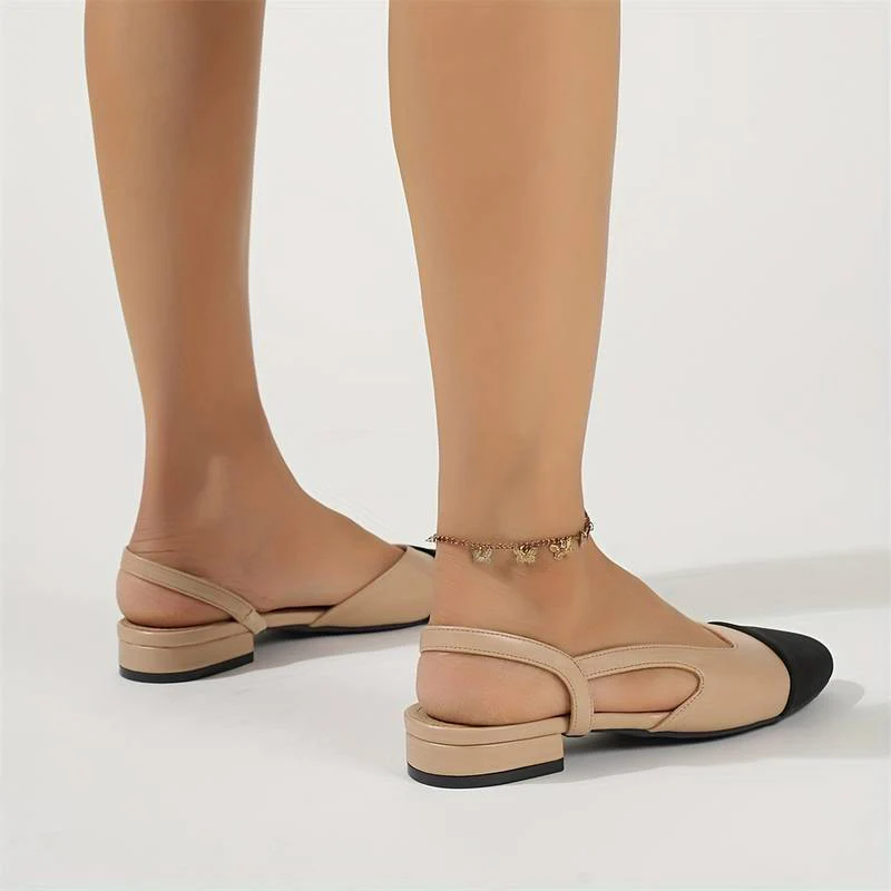 Heidi-Mode | Slingback Ballerinas In Beige & Schwarz Klassischer Chic - Image 5