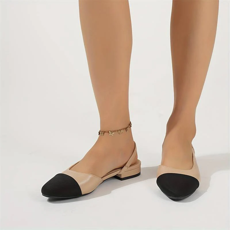 Heidi-Mode | Slingback Ballerinas In Beige & Schwarz Klassischer Chic - Image 6