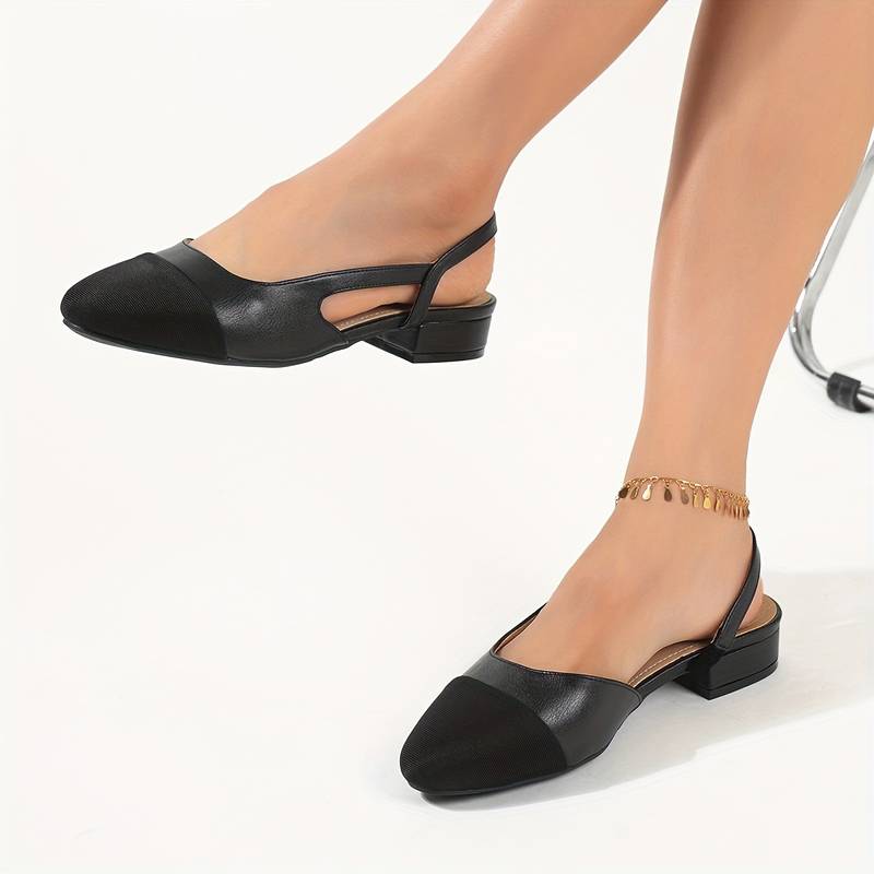 Heidi-Mode | Slingback Ballerinas In Beige & Schwarz Klassischer Chic - Image 8
