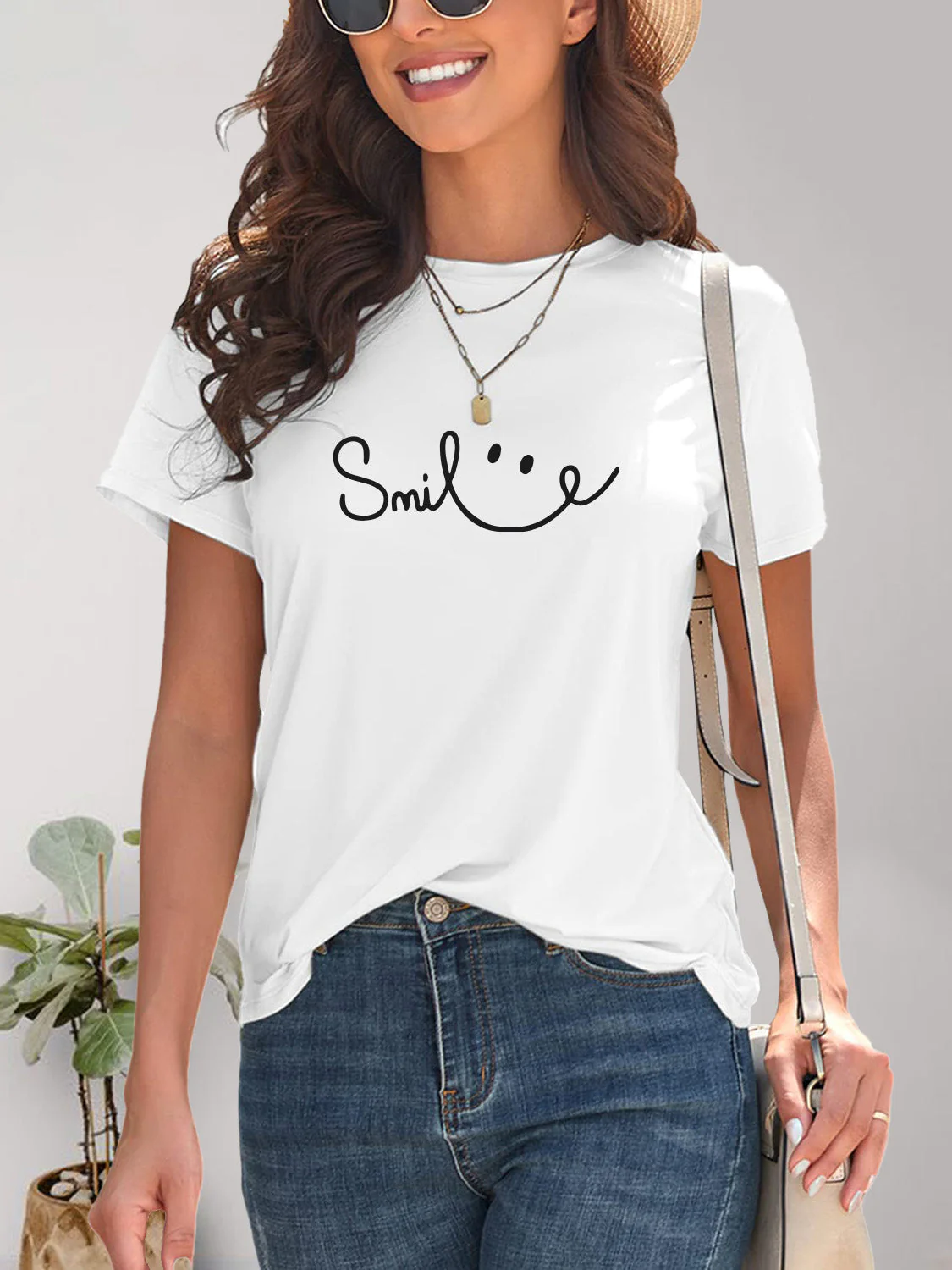 Heidi-Mode | Smile Rundhals Kurzarm T-Shirt - Image 2