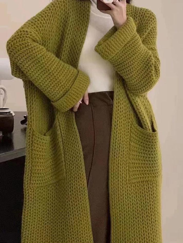 Heidi-Mode | Solid Baggy Strick Lange Strickjacke - Image 12