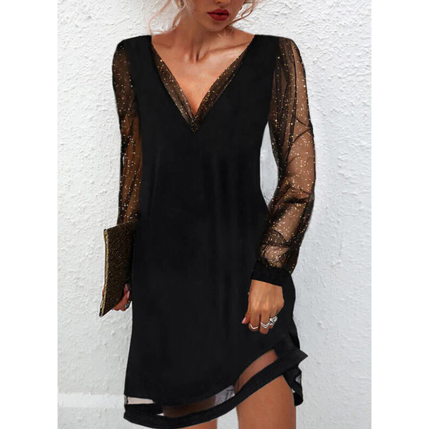 Heidi-Mode | Solides Kleid mit Spitzenbesatz und V-Ausschnitt - Image 4