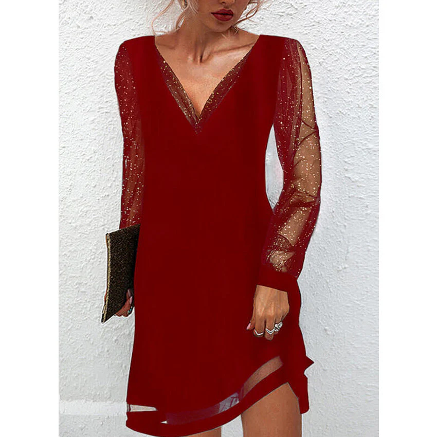 Heidi-Mode | Solides Kleid mit Spitzenbesatz und V-Ausschnitt - Image 6
