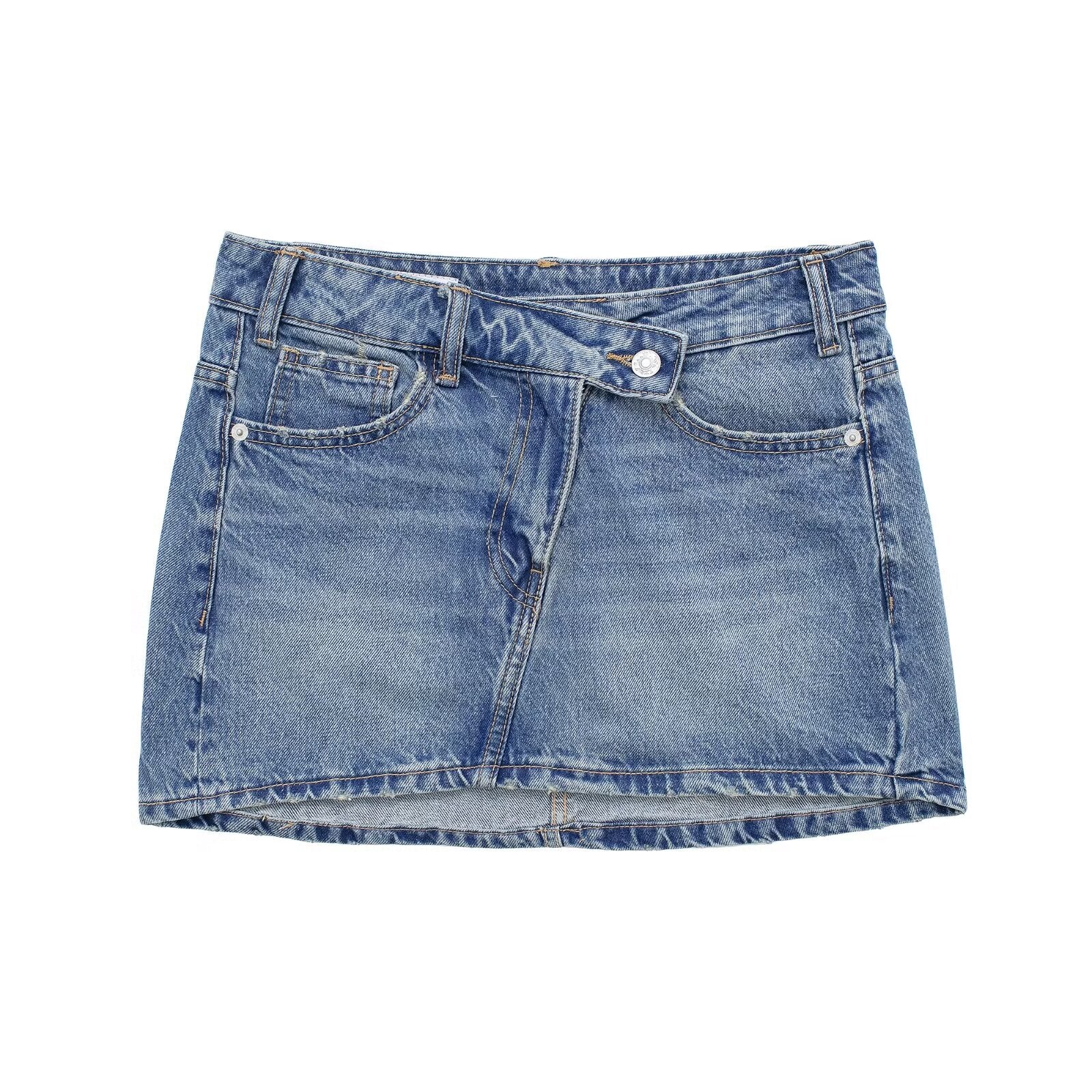Heidi-Mode | Sommer Frauen Niedrige Taille Alles Passend Jeans Mini Rock - Image 3