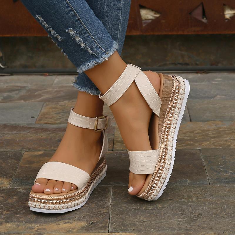 Heidi-Mode | Sommer Sandalen mit Schnallenriemen und Plateau - Image 3