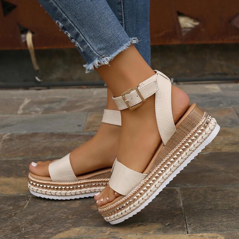 Heidi-Mode | Sommer Sandalen mit Schnallenriemen und Plateau - Image 7