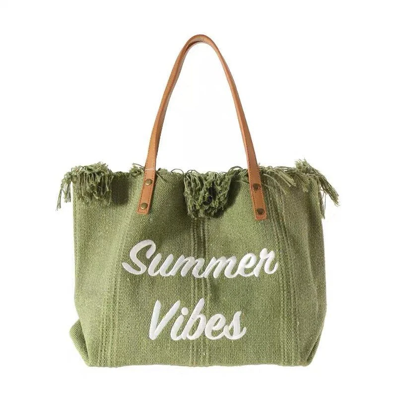 Heidi-Mode | Sommer Vibes Strandtasche Bunte Strandtasche mit Sommerlichem Aufdruck - Image 5