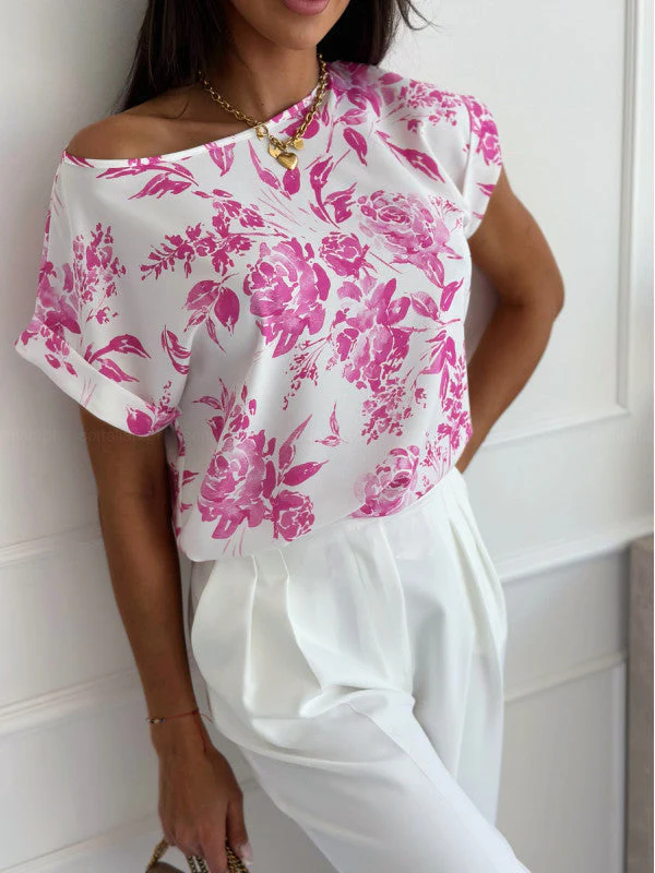 Heidi-Mode | Sommerbedrucktes Rundhalslockeres Shirt - Image 10