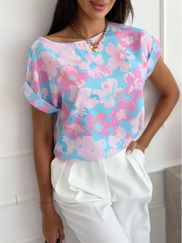 Heidi-Mode | Sommerbedrucktes Rundhalslockeres Shirt - Image 8