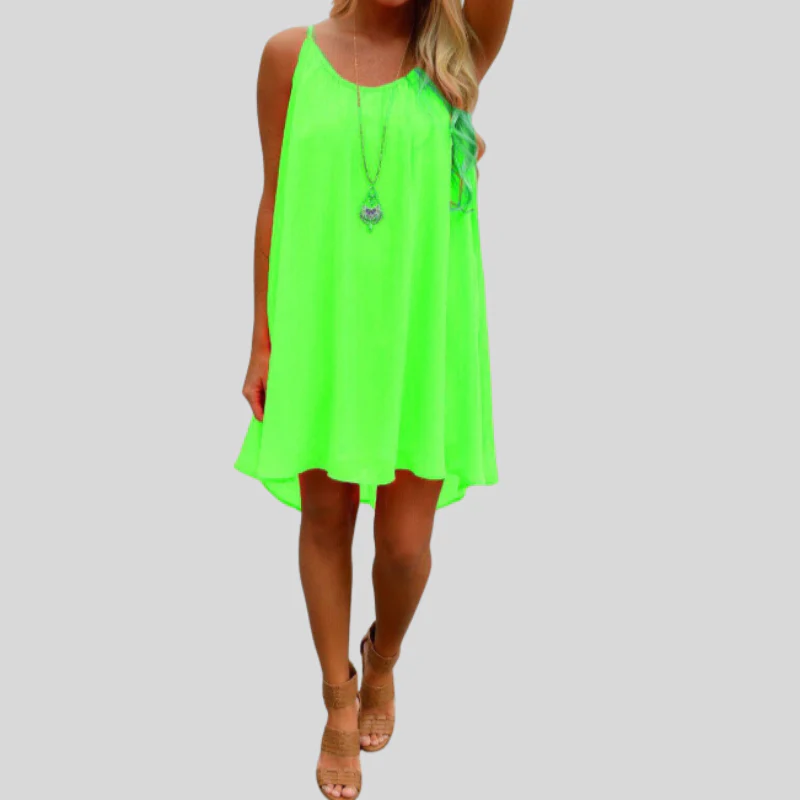Heidi-Mode | Sommerkleid Ärmellos mit Spaghettiträgern Leicht und Luftig Lässiger Schnitt - Image 3
