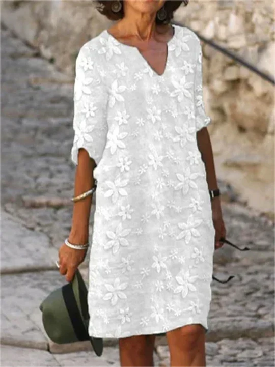 Heidi-Mode | Sommerkleider Aus Baumwolle und Leinen mit Blumenmuster - Image 4