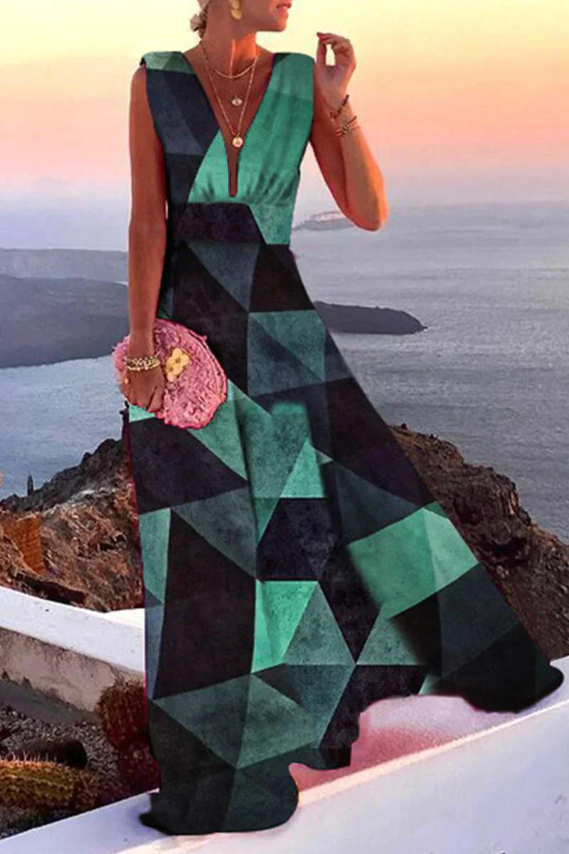 Heidi-Mode | Sommerliches Ärmelloses Kleid mit Aufdruck für Damen - Image 3