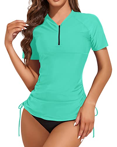 Heidi-Mode | Sonnengeschützter Kurzarm Rash Guard Badeanzug für Damen - Image 4