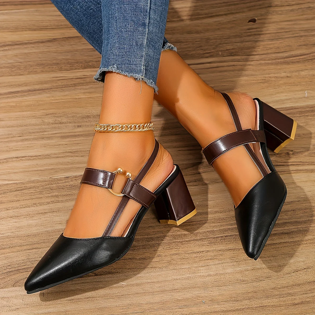 Heidi-Mode | Spitz Zulaufende Blockabsatz Schuhe für Frauen - Image 2