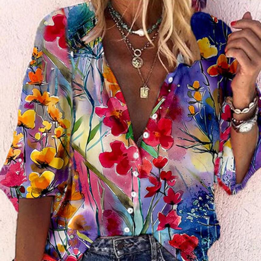 Heidi-Mode | Spitzenbestickte Boho Langarm Tunika Bluse - Image 13