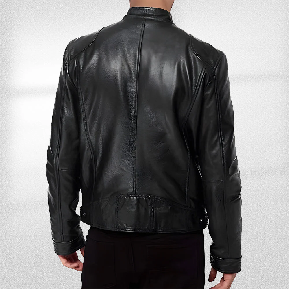 Heidi-Mode | Stehkragen, Trendige Lederjacke, Hübsche Motorrad-Lederjacke - Image 3