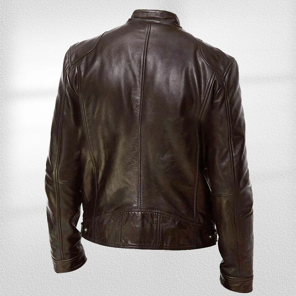 Heidi-Mode | Stehkragen, Trendige Lederjacke, Hübsche Motorrad-Lederjacke - Image 4