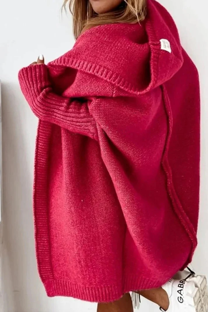 Heidi-Mode | Stilvolle Übergröße Kapuzenpulli Strickjacke - Image 2