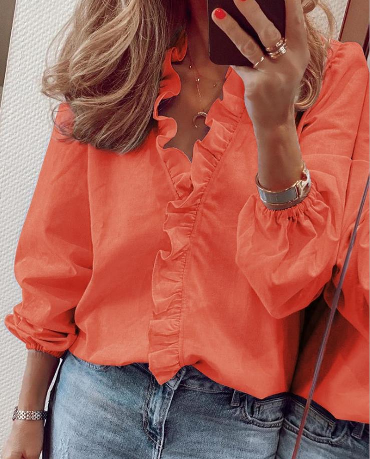 Heidi-Mode | Stilvolle Bluse mit Rüschen und V-Ausschnitt - Image 5