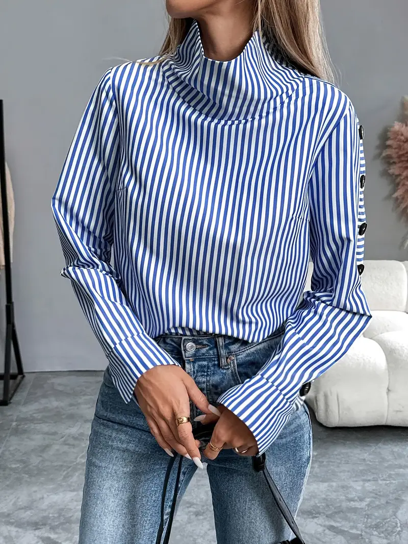 Heidi-Mode | Stylische Gestreifte Bluse Aus Baumwolle - Image 3