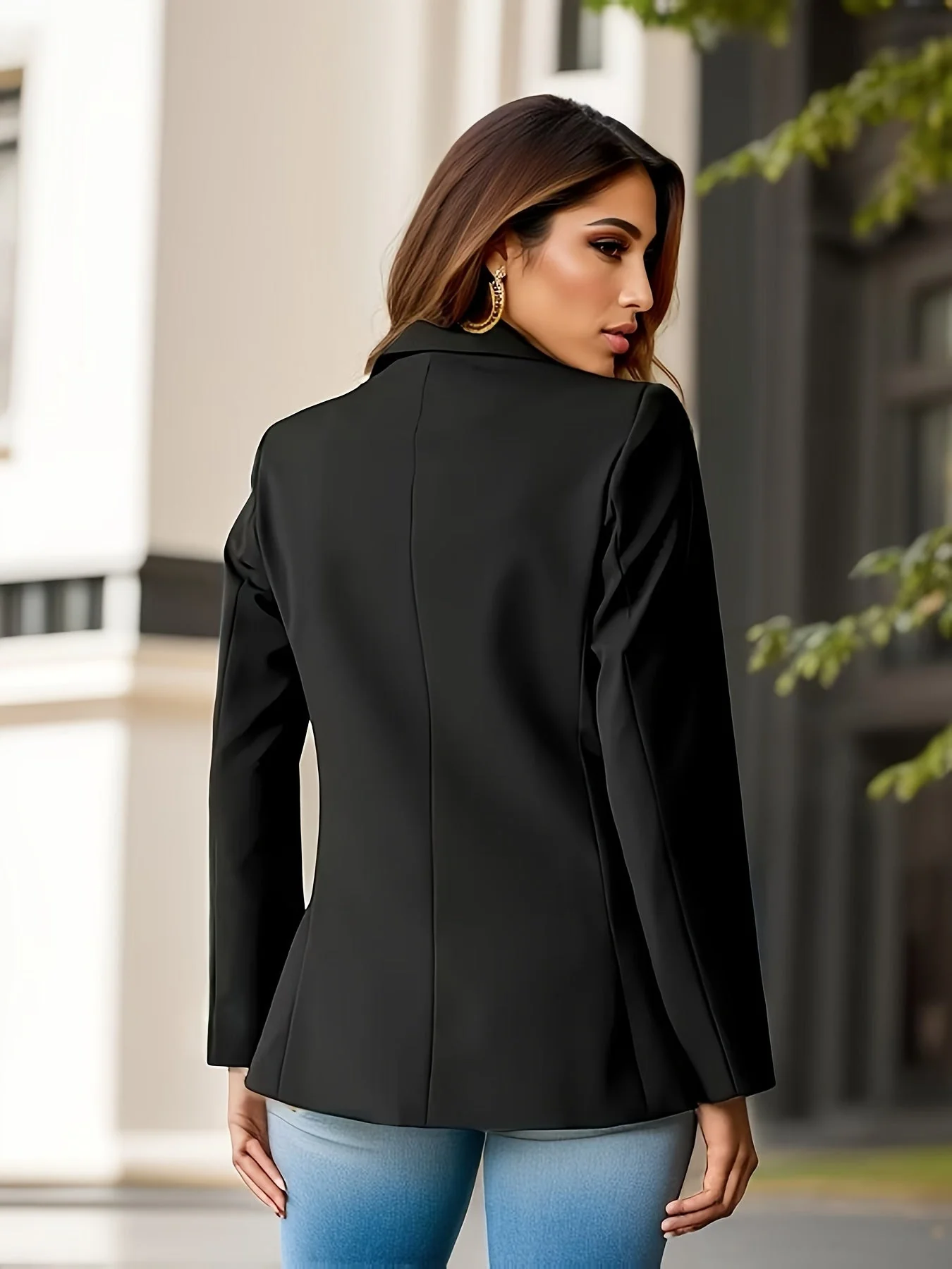 Heidi-Mode | Stilvolle Herbst Klassische Business Blazer mit Seitentaschen für Frauen - Image 4