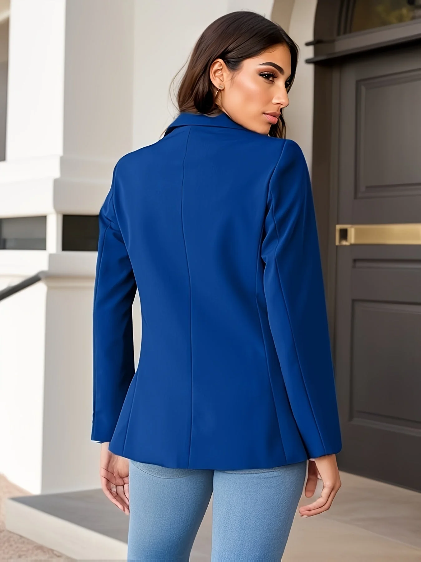 Heidi-Mode | Stilvolle Herbst Klassische Business Blazer mit Seitentaschen für Frauen - Image 5