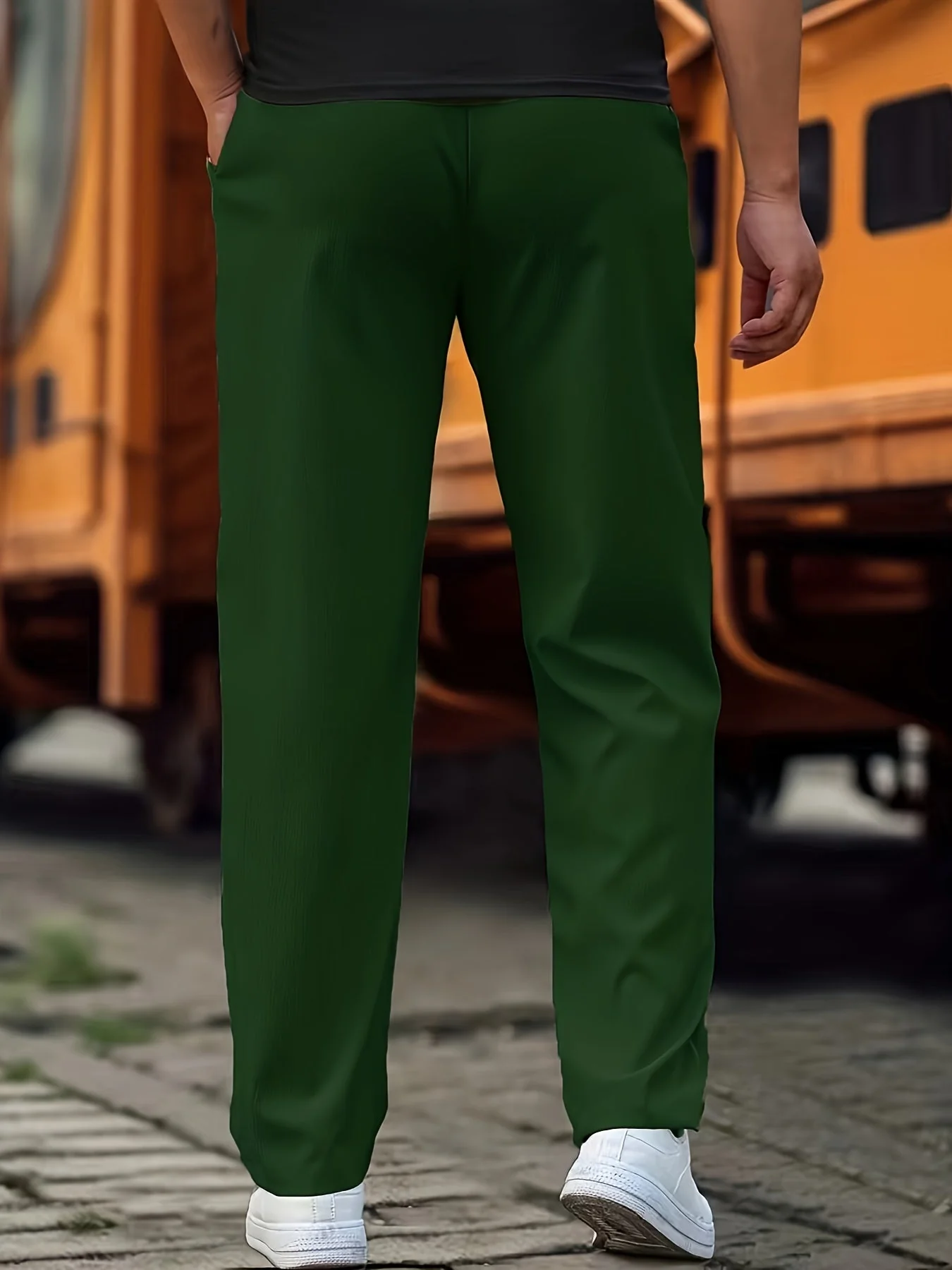 Heidi-Mode | Stilvolle Kordelzug Athletische Hosen mit Taschen für Herren - Image 2