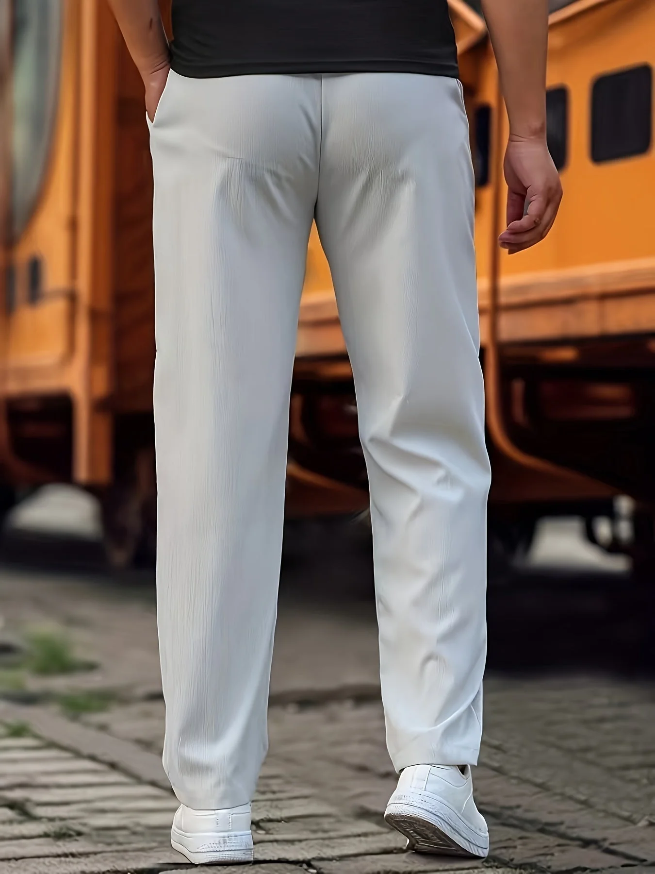 Heidi-Mode | Stilvolle Kordelzug Athletische Hosen mit Taschen für Herren - Image 4
