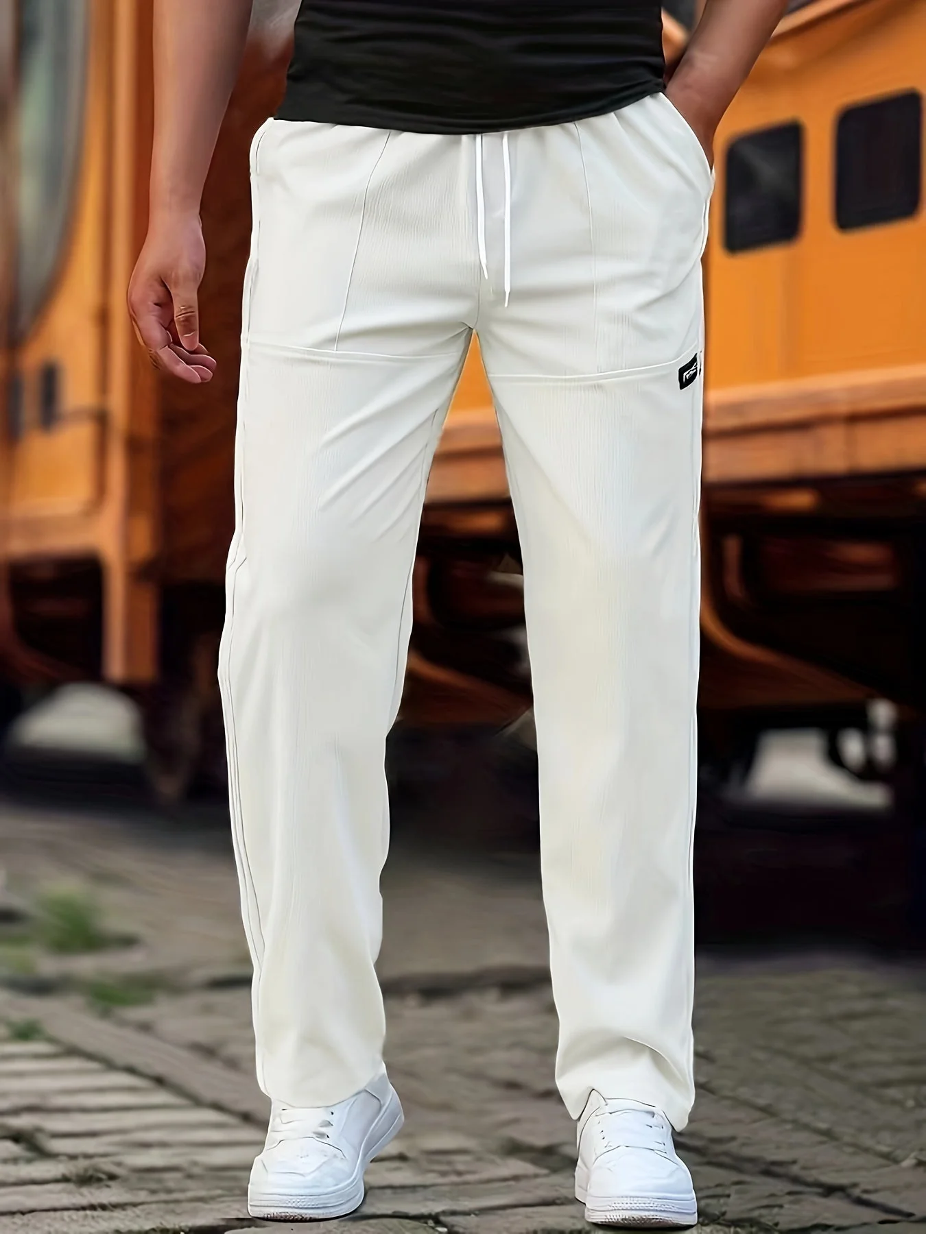 Heidi-Mode | Stilvolle Kordelzug Athletische Hosen mit Taschen für Herren - Image 5