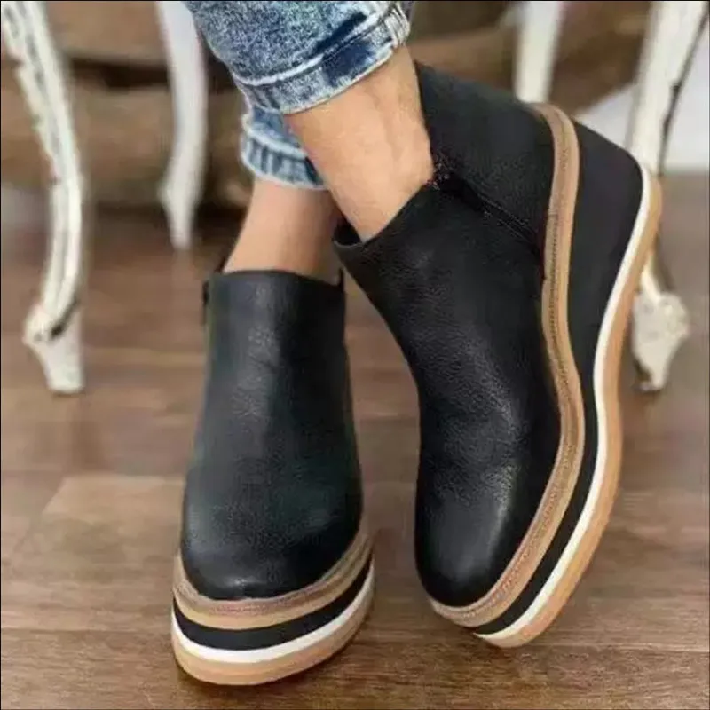 Heidi-Mode | Stilvolle Stiefeletten mit Zipper und Plateau - Image 8