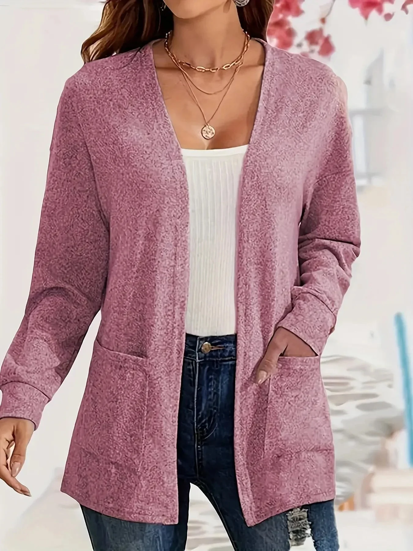 Heidi-Mode | Stilvolle Strickjacke mit Offener Front & Taschen - Image 3