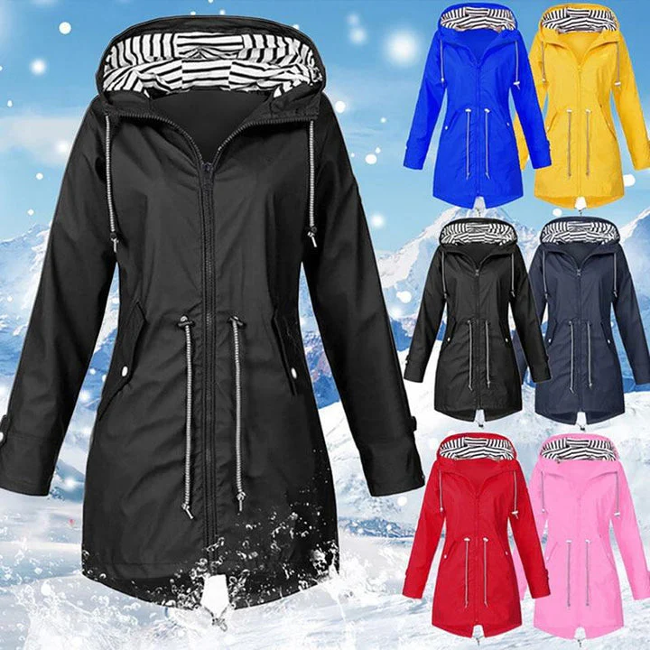 Heidi-Mode | Stilvolle Wasserdichte Outdoor Regenjacke mit Kapuze für Damen Klassischer Stil & Ideal für Outdoor-Aktivitäten - Image 2