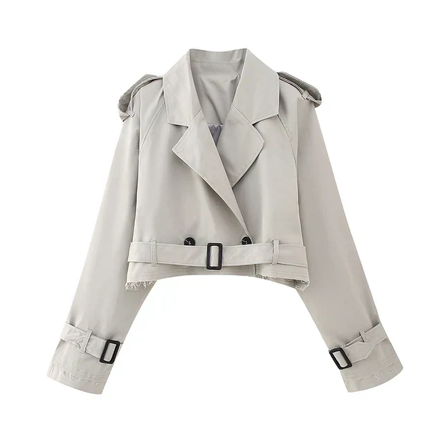 Heidi-Mode | Stilvoller Cropped Trenchcoat - Image 7