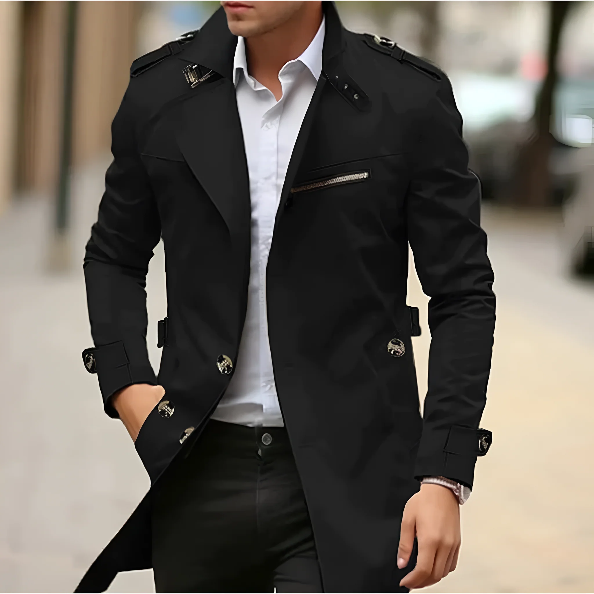 Heidi-Mode | Stilvoller Lässig Trenchcoat für Herren - Image 2