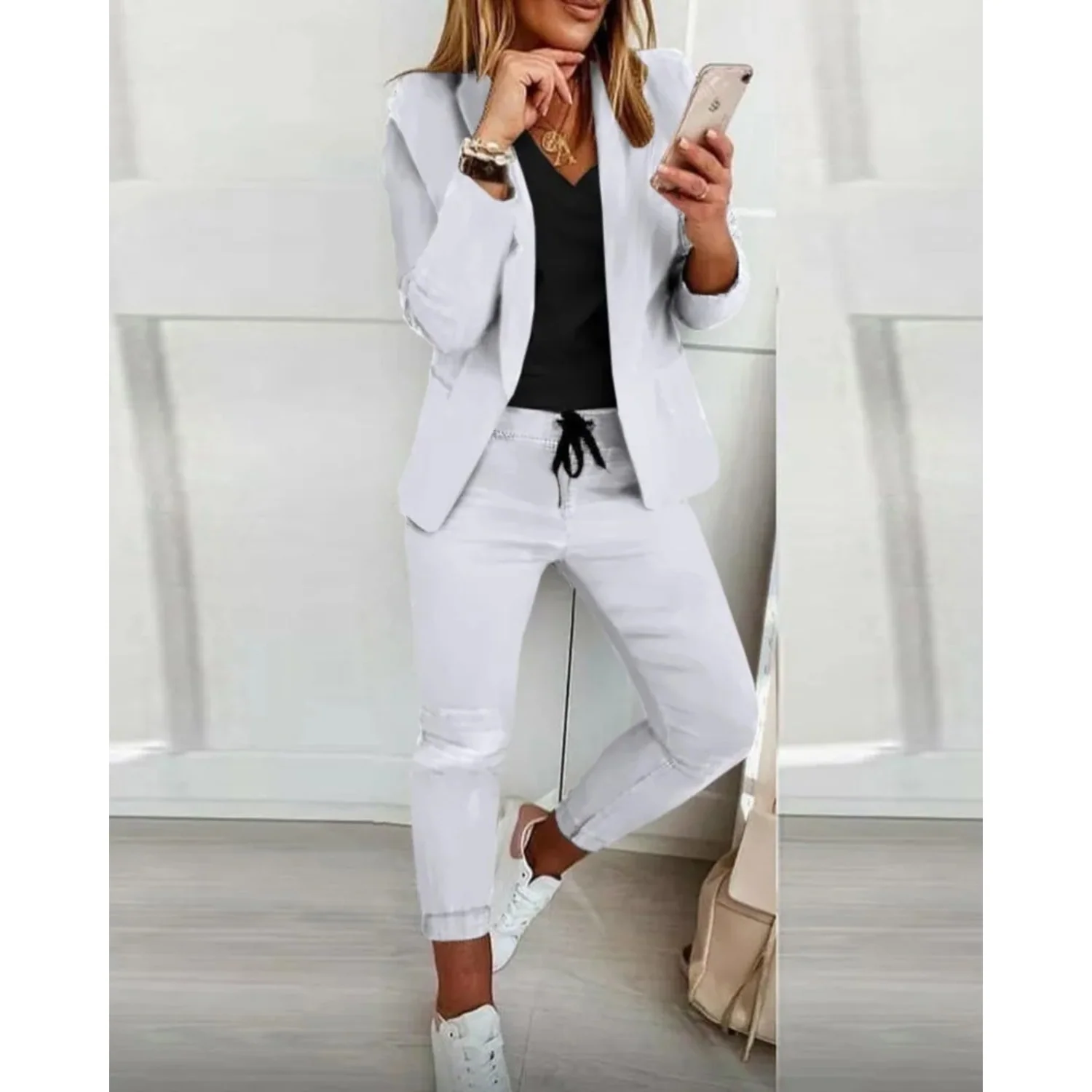 Heidi-Mode | Stilvolles Damen Blazer und Hosen Set - Image 3