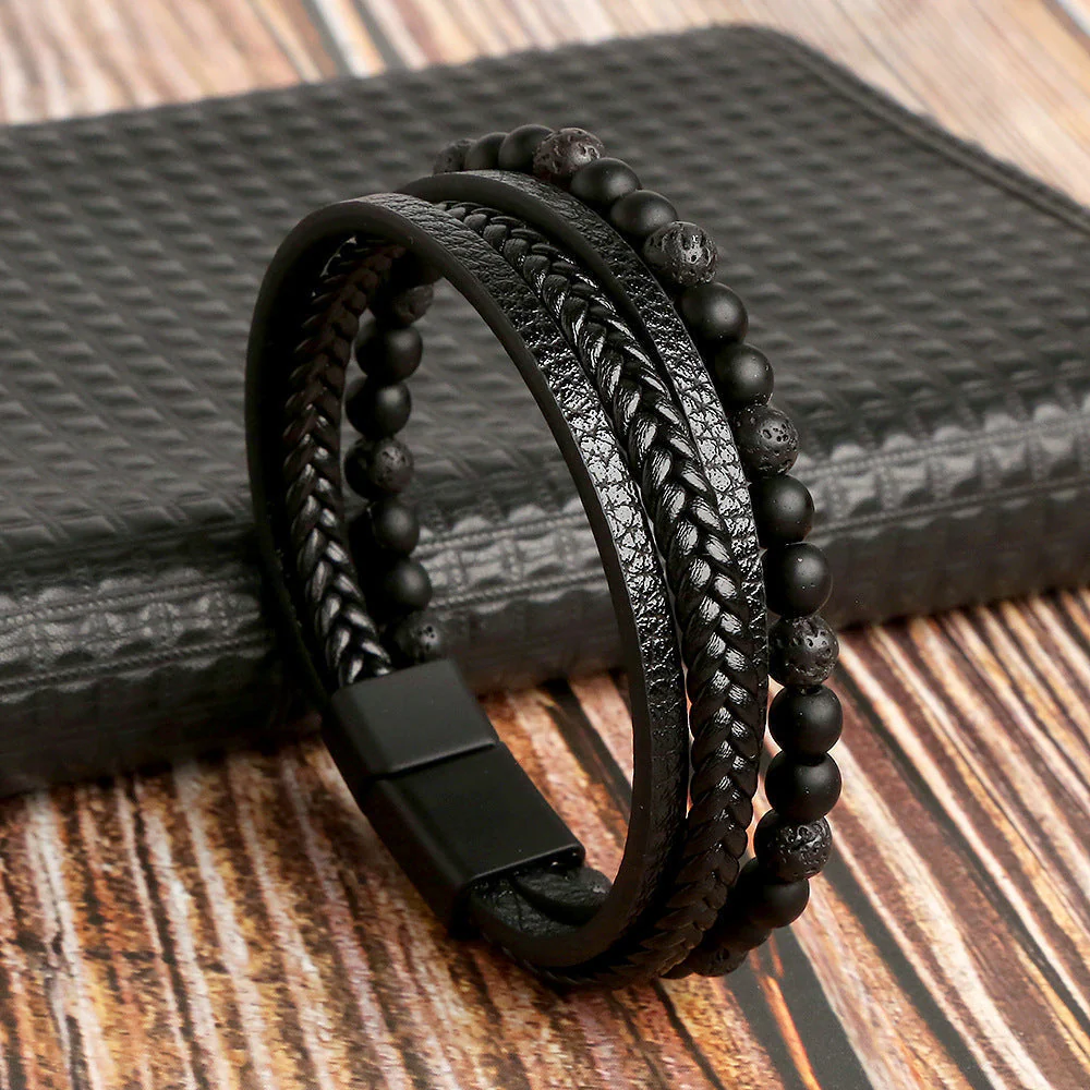 Heidi-Mode | Stilvolles Lederarmband Satz für Herren - Image 3