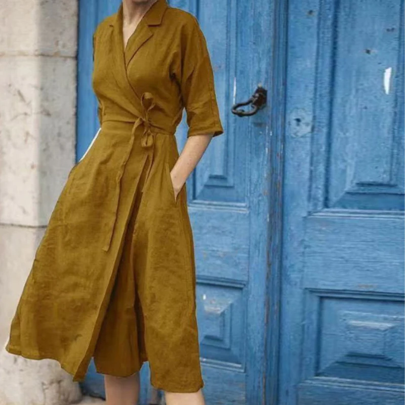 Heidi-Mode | Stilvolles Midi-Hemdkleid mit Taillengürtel - Image 2