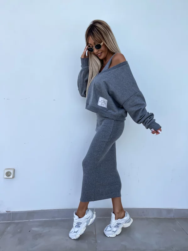 Heidi-Mode | Stilvolles Off Shoulder Crop Top und Midi Rock Set - Image 21