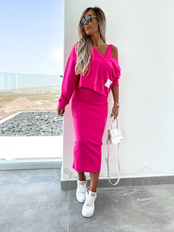 Heidi-Mode | Stilvolles Off Shoulder Crop Top und Midi Rock Set - Image 26