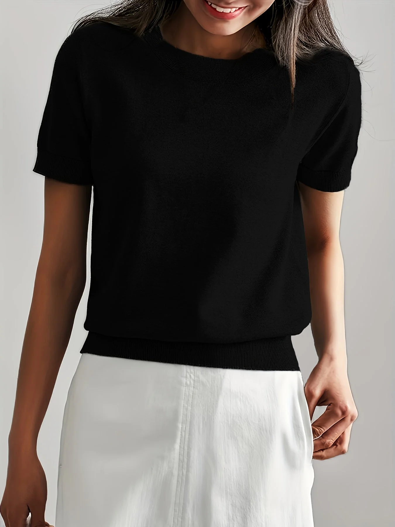 Heidi-Mode | Stilvolles Strick T-Shirt für Damen - Image 3