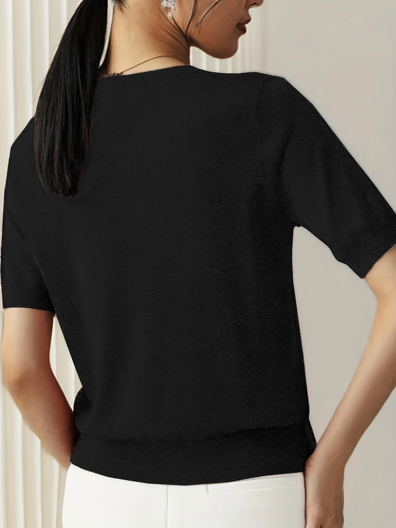 Heidi-Mode | Stilvolles Strick T-Shirt für Damen - Image 4