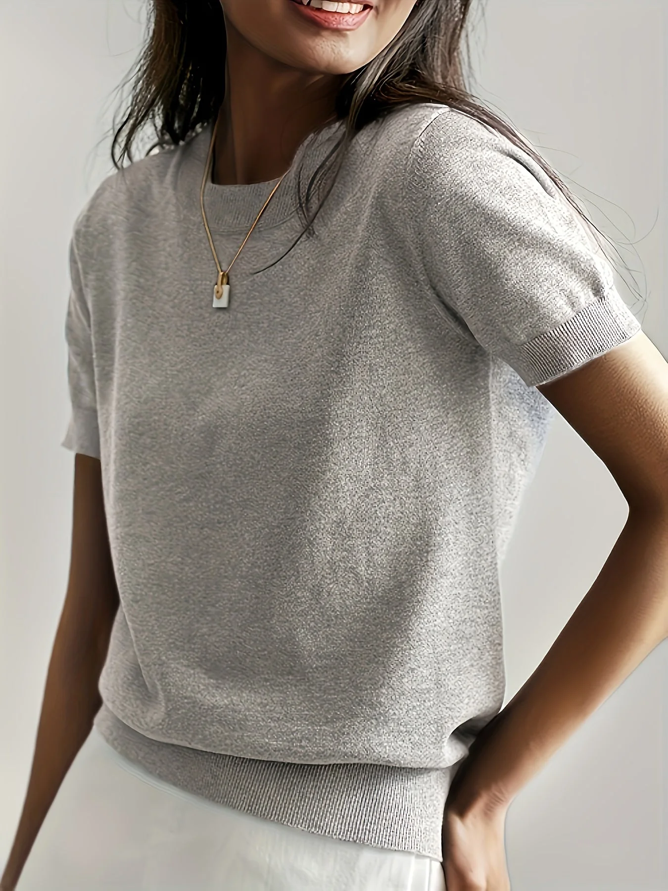 Heidi-Mode | Stilvolles Strick T-Shirt für Damen - Image 5
