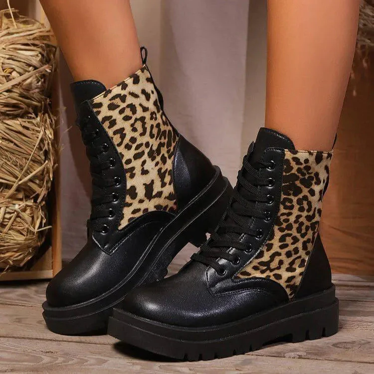 Heidi-Mode | Damen Leoparden Martin Stiefel - Image 4