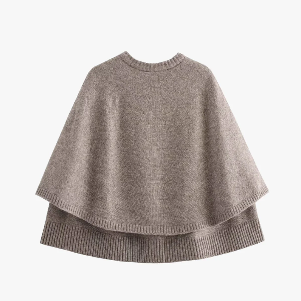 Heidi-Mode | Strick Cape mit Knöpfen und Gestuftem Saum - Image 3